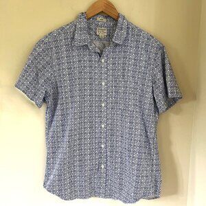 J. Crew Secret Wash Organic Cotton Poplin Shirt, Blue/White, Size L